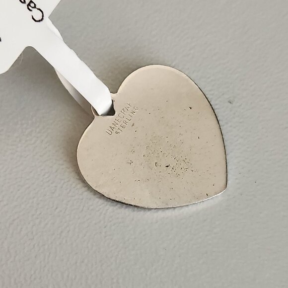 925 Sterling Silver Engravable Heart Tag Pendant - Picture 2 of 3
